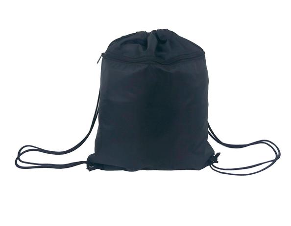 plain black drawstring bolsa