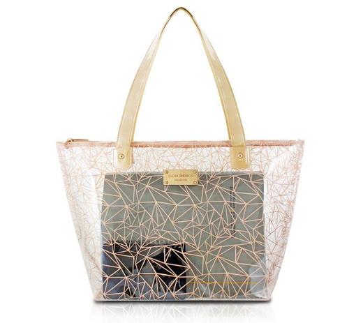 Bolsa Shopper Transparente Bege - Jaki design Menor preço em Bolsa Shopper Transparente Bege - Jaki design