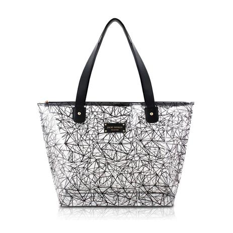 Bolsa shopper transparente clássica praia piscina com alça jacki design preto Menor preço em Bolsa shopper transparente clássica praia piscina com alça jacki design preto