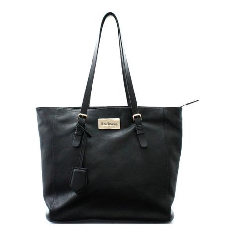 Bolsa Shopping Feminina Maria Verônica Couro Preto com Chaveiro Menor preço em Bolsa Shopping Feminina Maria Verônica Couro Preto com Chaveiro