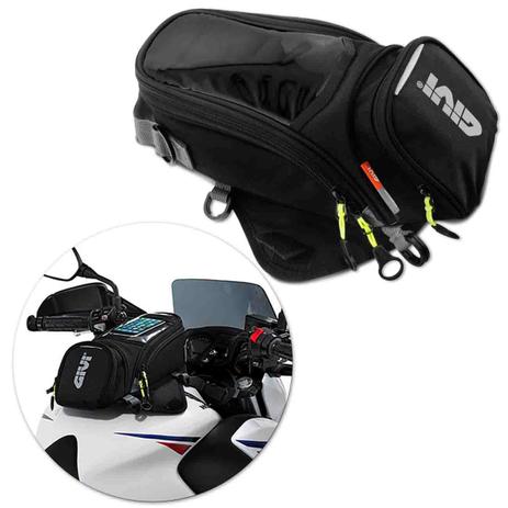 Bolsa Tanque 6 Litros Givi EA106 Easy-Bag Encaixe Magnético Ímã Tela 7” Touch Screen + Capa de Chuva Menor preço em Bolsa Tanque 6 Litros Givi EA106 Easy-Bag Encaixe Magnético Ímã Tela 7” Touch Screen + Capa de Chuva