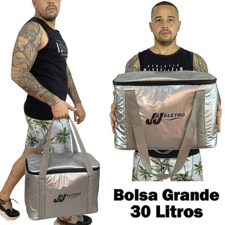 Bolsa Térmica 30 Litros Grande Com Alça Viagem Bebida Lanche - J&J Eletro Menor preço em Bolsa Térmica 30 Litros Grande Com Alça Viagem Bebida Lanche - J&J Eletro