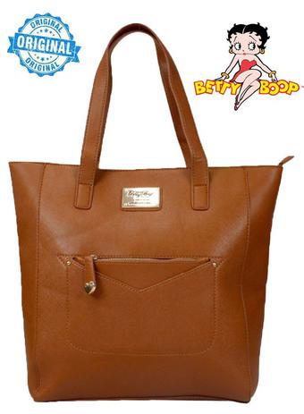 Bolsa Tote Bag Original Semax Betty Boop Grande Caramelo Marrom Feminina BP1703 CR Menor preço em Bolsa Tote Bag Original Semax Betty Boop Grande Caramelo Marrom Feminina BP1703 CR