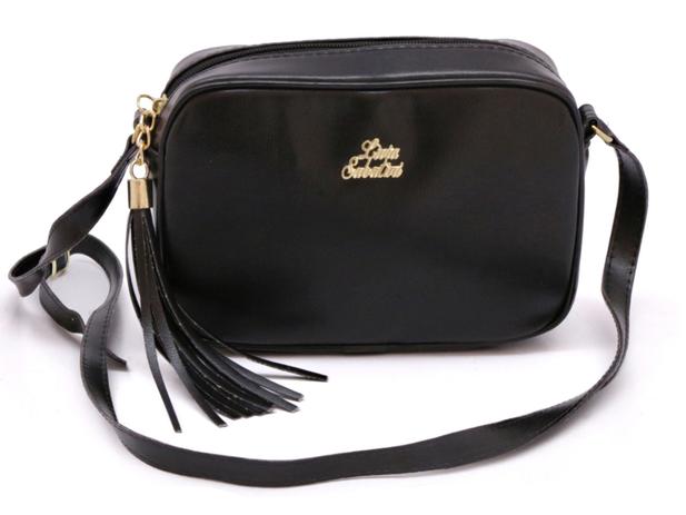 Bolsa transversal feminina preta pequena Clearance