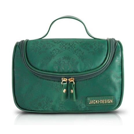 Bolsinha necessaire com gancho viagem academia estampa damasco jacki design verde Menor preço em Bolsinha necessaire com gancho viagem academia estampa damasco jacki design verde