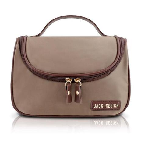 Bolsinha necessaire prática com gancho para pendurar viagem academia jacki design marrom Menor preço em Bolsinha necessaire prática com gancho para pendurar viagem academia jacki design marrom