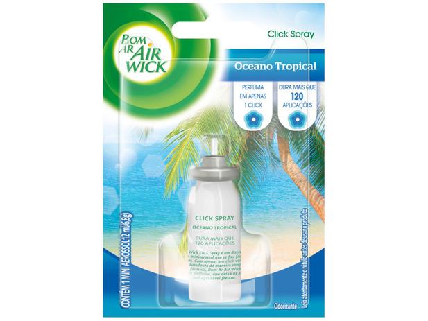 Bom Ar Air Wick Click Spray Aerosol Refil - Oceano Tropical 12ml Menor preço em Bom Ar Air Wick Click Spray Aerosol Refil - Oceano Tropical 12ml