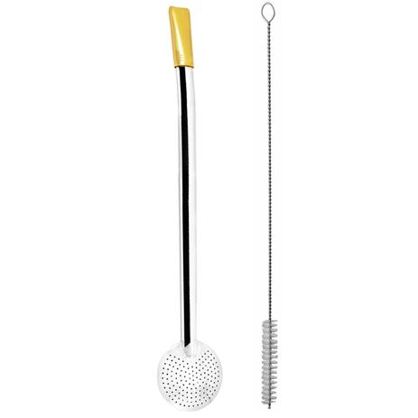 Bomba De Chimarrão Tereré 25cm Lisa Bocal Ouro 18k Com Rosca - Zanline Menor preço em Bomba De Chimarrão Tereré 25cm Lisa Bocal Ouro 18k Com Rosca - Zanline