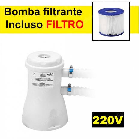 Bomba Filtrante Filtro para Piscina Vazao 2.200 L/H 220v com Refil Mor Menor preço em Bomba Filtrante Filtro para Piscina Vazao 2.200 L/H 220v com Refil Mor