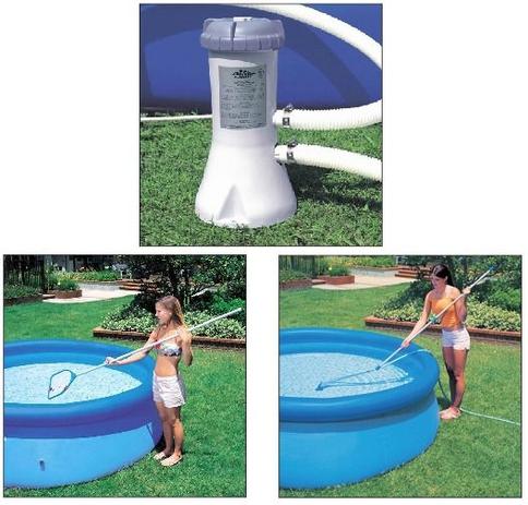 BOMBA FILTRANTE INTEX 2006 LH 110v + KIT DE LIMPEZA com aspirador e peneira Menor preço em BOMBA FILTRANTE INTEX 2006 LH 110v + KIT DE LIMPEZA com aspirador e peneira