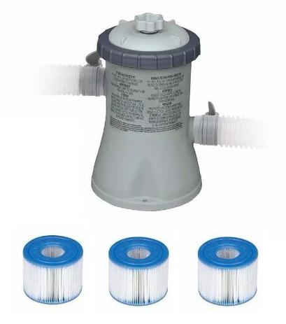 Bomba Filtrante Piscina Intex 1250 Lh 220v + 03 Filtros ( 2 + 1 ) Menor preço em Bomba Filtrante Piscina Intex 1250 Lh 220v + 03 Filtros ( 2 + 1 )