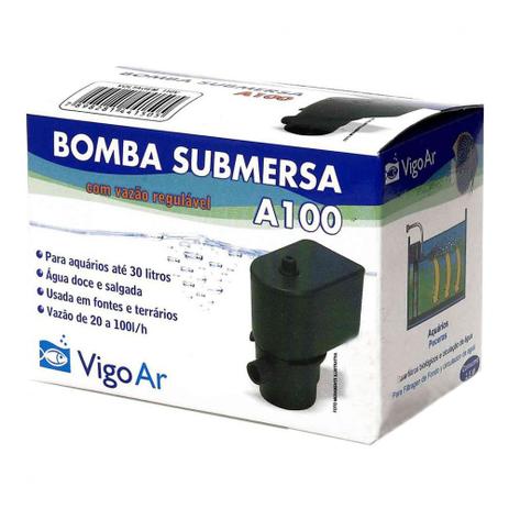 Bomba para Aquário Submersa A100 Vigo Ar - Vigoar Menor preço em Bomba para Aquário Submersa A100 Vigo Ar - Vigoar
