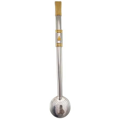 Bomba para Chimarrão Tererê Aço Inox 304 e Ouro 18k Pingente Nossa Senhora Aparecida Dourada - Zanline Menor preço em Bomba para Chimarrão Tererê Aço Inox 304 e Ouro 18k Pingente Nossa Senhora Aparecida Dourada - Zanline