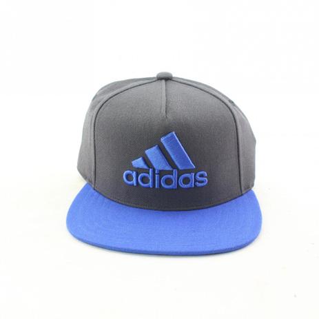 Boné Adidas X Flat Masculino - Cinza/Azul Menor preço em Boné Adidas X Flat Masculino - Cinza/Azul
