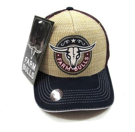 Boné Farm Bulls Individual De Aba Curva Palha Com Azul Fechamento Em  Snapback E Telinha Original - Couros Allas - Boné - Magazine Luiza