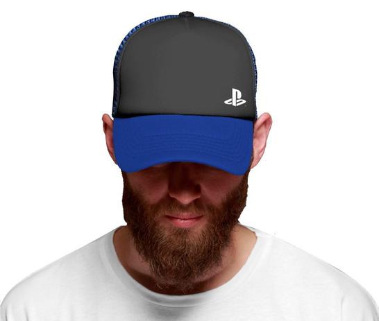 Boné Playstation Oficial com Redinha Preto e Azul Tamanho Único - MN  Tecidos - Boné - Magazine Luiza