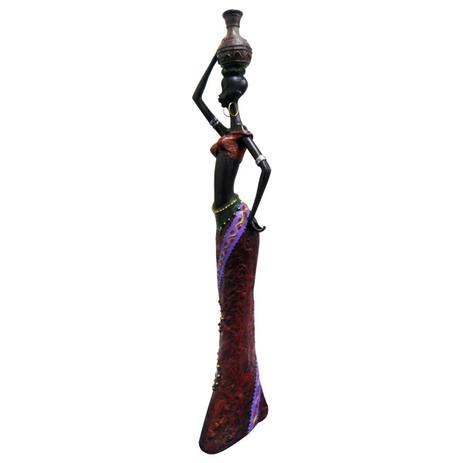 Boneca Africana Resina Mesa Enfeite Estatua Mulher Negra Vermelho Grande (8004/C) - Braslu Menor preço em Boneca Africana Resina Mesa Enfeite Estatua Mulher Negra Vermelho Grande (8004/C) - Braslu