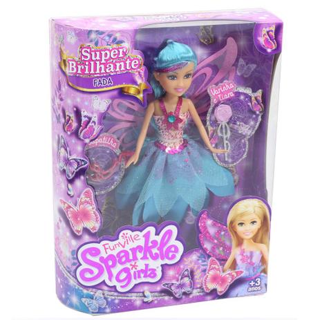 Boneca Articulada com Acessórios - Funville Sparkle Girlz - Fada - Celeste vestido Azul - DTC Menor preço em Boneca Articulada com Acessórios - Funville Sparkle Girlz - Fada - Celeste vestido Azul - DTC