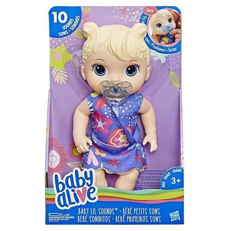 Boneca Baby Alive Baby Lil Sounds - Bebê Primeiros Sons Loira - Hasbro Menor preço em Boneca Baby Alive Baby Lil Sounds - Bebê Primeiros Sons Loira - Hasbro