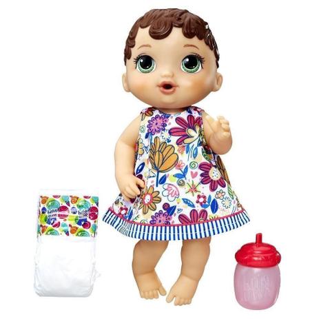 Boneca BABY Alive Hora do Xixi Morena Hasbro E0499 13104 Menor preço em Boneca BABY Alive Hora do Xixi Morena Hasbro E0499 13104