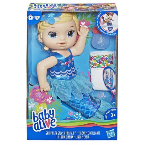 Boneca Baby Alive Shimmer N Splash Mermaid - Linda Sereia Loira - Hasbro Menor preço em Boneca Baby Alive Shimmer N Splash Mermaid - Linda Sereia Loira - Hasbro