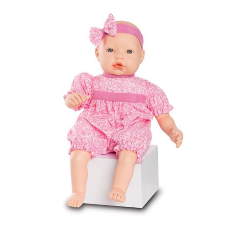 Boneca Baby By - Com Roupinhas - Macaquinho Rosa Claro com detalhes - Roma Jensen Menor preço em Boneca Baby By - Com Roupinhas - Macaquinho Rosa Claro com detalhes - Roma Jensen