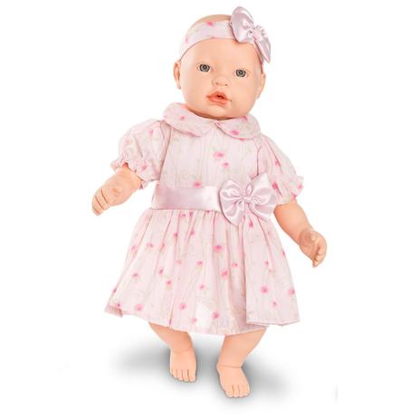 Boneca Baby By - Com Roupinhas - Vestido Rosa Claro com Flores - Roma Jensen Menor preço em Boneca Baby By - Com Roupinhas - Vestido Rosa Claro com Flores - Roma Jensen