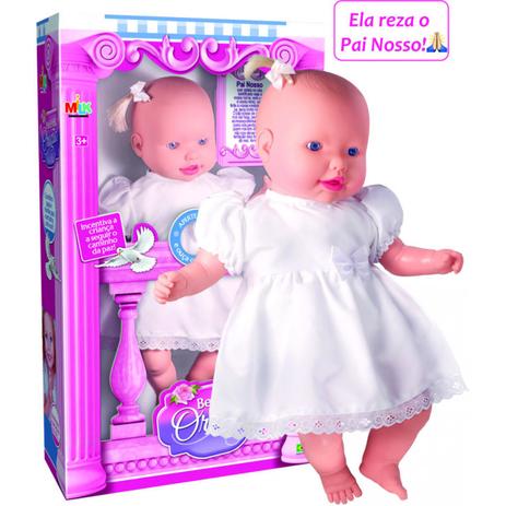 Boneca Bebê 50cm Milk Oração Pai Nosso Milk - Milk Brinquedos Menor preço em Boneca Bebê 50cm Milk Oração Pai Nosso Milk - Milk Brinquedos