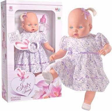 Boneca Bebe Brinquedo Fala 62 Frases - Judy + Mamadeira - Milk Brinquedos é boa?