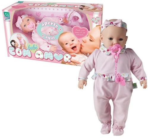 Boneca Bebê com Amor Super Toys - 258 Menor preço em Boneca Bebê com Amor Super Toys - 258
