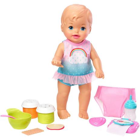 Boneca Bebê - Little Mommy - Faz Xixi Deluxe - Vestido Arco-Iris - Mattel Menor preço em Boneca Bebê - Little Mommy - Faz Xixi Deluxe - Vestido Arco-Iris - Mattel