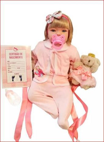 Boneca Bebê Realista Loira - Enxoval Completo - Kaydora brinquedos Menor preço em Boneca Bebê Realista Loira - Enxoval Completo - Kaydora brinquedos