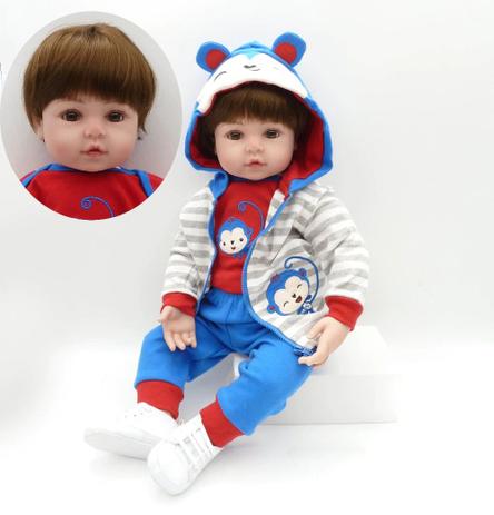 Boneca Bebe Reborn Menino 50cm Corpo De Pano Super Macio Bzdoll Bonecas Magazine Luiza