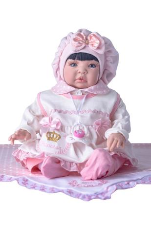 Boneca Bebê Reborn Princesa Larinha Loira Roupa Creme 53cm - USA Magazine