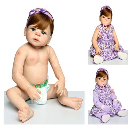 Boneca Bebe Reborn Ruiva Isabella Corpo De Silicone Realista 52cm Ml Mundo Kids Boneca Reborn Magazine Luiza