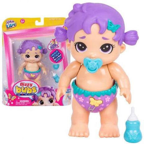 Boneca Bizzy Bubs Rosinha Anda e Fala Igual Bebê Roxa DTC Menor preço em Boneca Bizzy Bubs Rosinha Anda e Fala Igual Bebê Roxa DTC