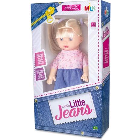 Boneca Coleção Little Jeans Loira - Milk Menor preço em Boneca Coleção Little Jeans Loira - Milk