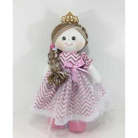 Boneca de Pano Princesa Helena Chevron para Menina G - Mury baby Menor preço em Boneca de Pano Princesa Helena Chevron para Menina G - Mury baby