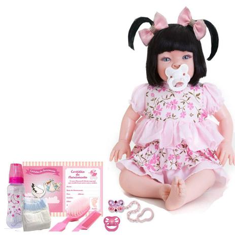 Boneca Estilo Bebê Reborn acessorios - Mamãe cheguei Menor preço em Boneca Estilo Bebê Reborn acessorios - Mamãe cheguei