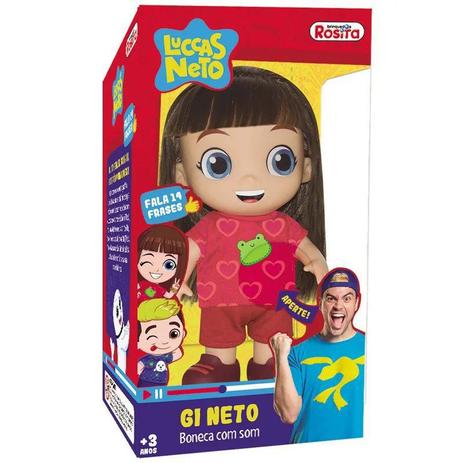 Boneca gi luccas neto com franjinha 14 frases rosita Menor preço em Boneca gi luccas neto com franjinha 14 frases rosita