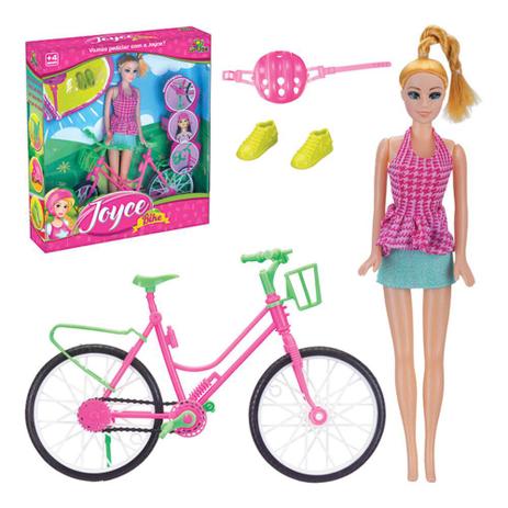 Boneca Joice Ciclista com Bicicleta, Capacete e Sapatinho - Art brink Menor preço em Boneca Joice Ciclista com Bicicleta, Capacete e Sapatinho - Art brink