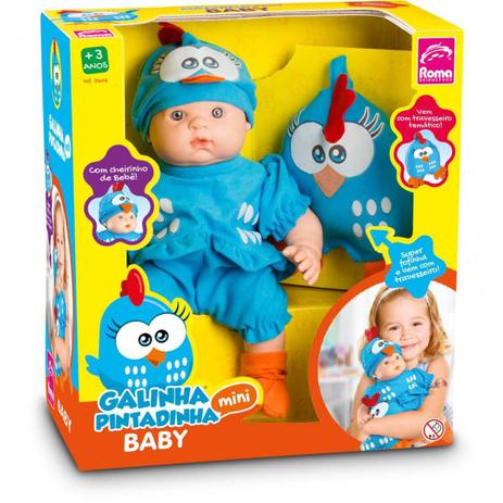 Boneca Meu Bebe Galinha Pintadinha Roma - Roma Jensen Menor preço em Boneca Meu Bebe Galinha Pintadinha Roma - Roma Jensen