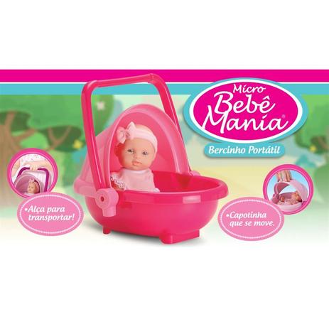 Boneca Micro Bebê Mania Bercinho Portátil  Roma Brinquedos é boa?