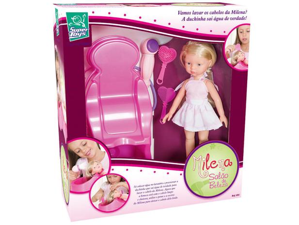 Boneca Milena Salão de Beleza com Acessórios - Super Toys