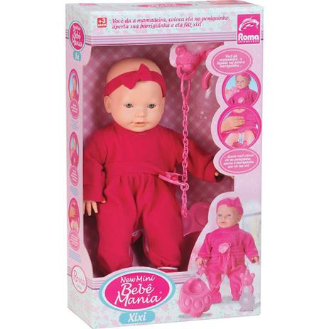 Boneca New Mini Bebê Mania Xixi 5340 Branca Roma Menor preço em Boneca New Mini Bebê Mania Xixi 5340 Branca Roma