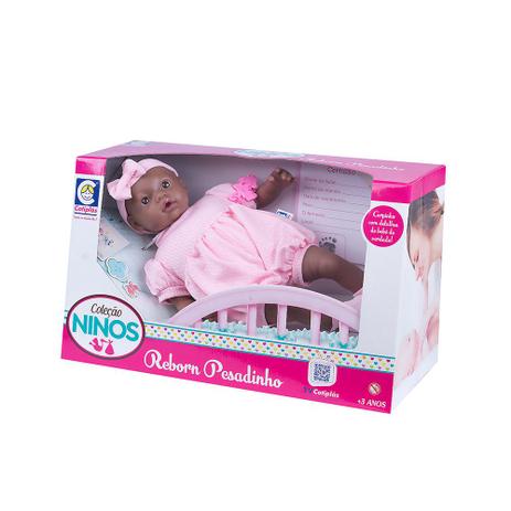 Boneca Infantil Bebê Reborn Coleçao Ninos Dormindo Com Som e Peso De Bebe  De Verdade 50cm Cotiplás 2212 em Promoção na Americanas