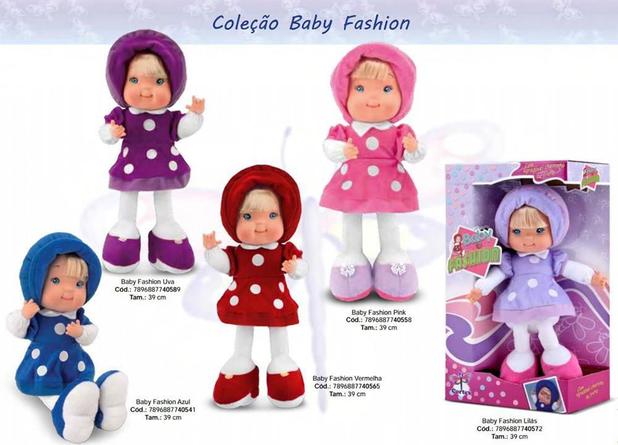 Boneca Pelúcia Baby Fashion Azul Ref.4054 Cortex Menor preço em Boneca Pelúcia Baby Fashion Azul Ref.4054 Cortex