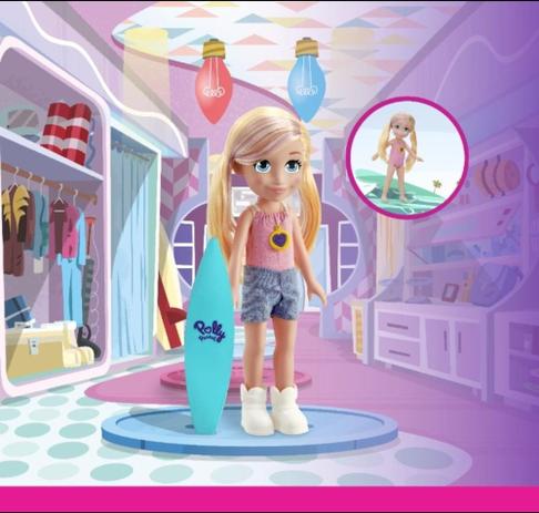 Boneca Polly surf - polly pocket - mattel - 1105 - Pupee Menor preço em Boneca Polly surf - polly pocket - mattel - 1105 - Pupee