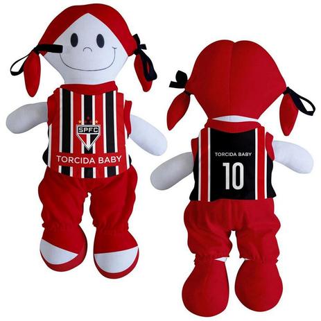Boneca Torcedora São Paulo 25cm - Torcida Baby Menor preço em Boneca Torcedora São Paulo 25cm - Torcida Baby
