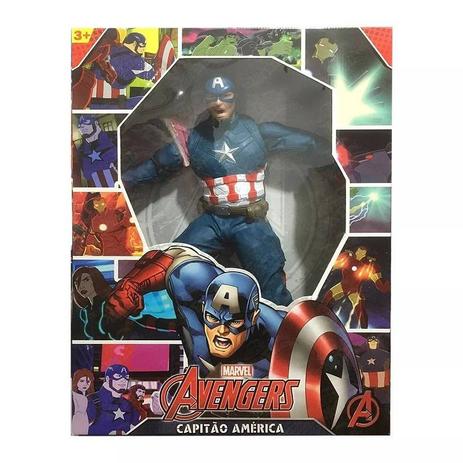 Boneco Capitão América Revolution Gigante 45cm - Mimo 0514 Menor preço em Boneco Capitão América Revolution Gigante 45cm - Mimo 0514